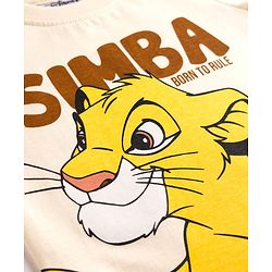 Babyhug Disney Single Jersey Knit Half Sleeves T-Shirt with  Simba  Graphics - Beige