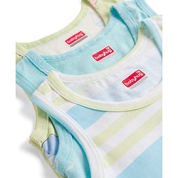 Babyhug 100% Cotton Single Jersey Knit Sleeveless Striped & Boat Printed Sando Pack Of 3 - Multicolour