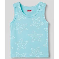 Babyhug 100% Cotton Single Jersey Knit Sleeveless Striped & Boat Printed Sando Pack Of 3 - Multicolour