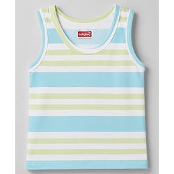Babyhug 100% Cotton Single Jersey Knit Sleeveless Striped & Boat Printed Sando Pack Of 3 - Multicolour