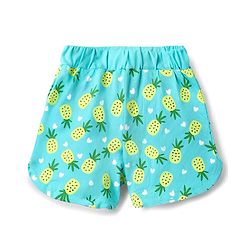 Babyhug Cotton Knit Half Sleeves T-Shirt & Shorts Co-ord Night Suit with Pineapple & Heart Print - Light Blue