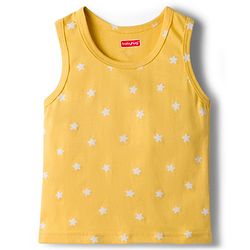 Babyhug 100% Cotton Knit Sleeveless Sando Vests With Taxi & Star Print Pack of 3 - Multicolor