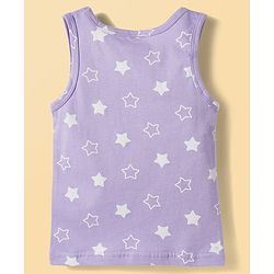 Babyhug 100% Cotton Knit Sleeveless Striped & Star Printed Sando Vests Pack of 3 - Multicolor
