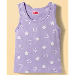 Babyhug 100% Cotton Knit Sleeveless Striped & Star Printed Sando Vests Pack of 3 - Multicolor