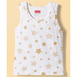 Babyhug 100% Cotton Knit Sleeveless Striped & Star Printed Sando Vests Pack of 3 - Multicolor