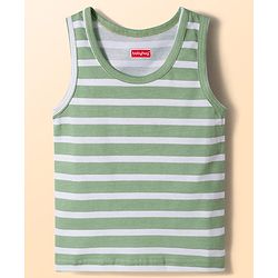 Babyhug Single Jersey 100% Cotton Striped & Dino Printed Sleeveless Sandos Pack of 3 - Multicolour