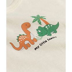 Babyhug Single Jersey 100% Cotton Striped & Dino Printed Sleeveless Sandos Pack of 3 - Multicolour