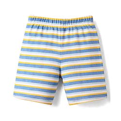 Babyhug Cotton Knit Half Sleeves T-Shirt & Shorts Night Suit with Dino Print - Blue