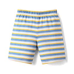 Babyhug Cotton Knit Half Sleeves T-Shirt & Shorts Night Suit with Dino Print - Blue
