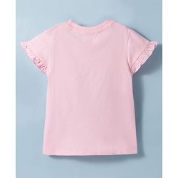 Babyhug Cotton Knit Full Sleeves T-Shirt & Shorts Night Suit With Cat Print - Cream