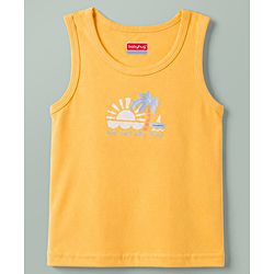 Babyhug 100% Cotton Knit Sleeveless Striped & Nautical Theme Printed Sando Vests Pack Of 3 - Multicolor