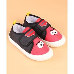 Cute Walk by Babyhug Velcro Closure Casual Shoes with Embroidery Detailing & Text Print - Yellow