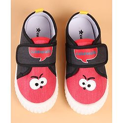 Cute Walk by Babyhug Velcro Closure Casual Shoes with Embroidery Detailing & Text Print - Yellow