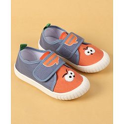 Cute Walk by Babyhug Velcro Closure Casual Shoes with Embroidery Detailing & Text Print - Yellow