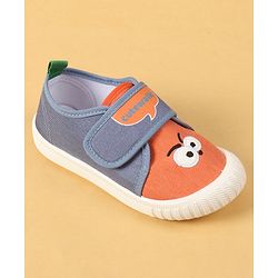 Cute Walk by Babyhug Velcro Closure Casual Shoes with Embroidery Detailing & Text Print - Yellow