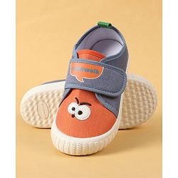 Cute Walk by Babyhug Velcro Closure Casual Shoes with Embroidery Detailing & Text Print - Yellow