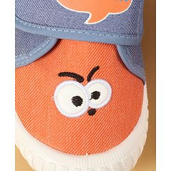 Cute Walk by Babyhug Velcro Closure Casual Shoes with Embroidery Detailing & Text Print - Yellow
