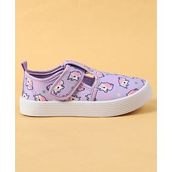 Cute Walk by Babyhug Velcro Closure Casual Shoes with Unicorn Print - Purple