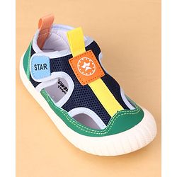 Cute Walk by Babyhug Velcro Closure Solid Casual Shoes - Navy Blue