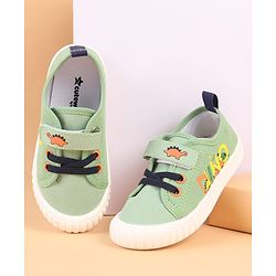 Cute Walk by Babyhug Velcro Closure Casual Shoes with Dino Print - Green