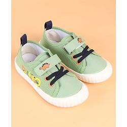 Cute Walk by Babyhug Velcro Closure Casual Shoes with Dino Print - Green