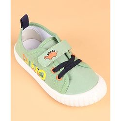 Cute Walk by Babyhug Velcro Closure Casual Shoes with Dino Print - Green