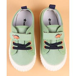 Cute Walk by Babyhug Velcro Closure Casual Shoes with Dino Print - Green