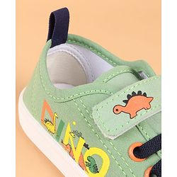 Cute Walk by Babyhug Velcro Closure Casual Shoes with Dino Print - Green