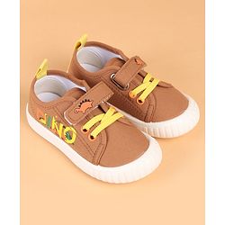 Cute Walk by Babyhug Velcro Closure Casual Shoes with Dino Print - Green