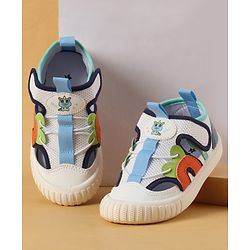 Cute Walk by Babyhug Velcro Closure Casual Shoes with Unicorn Pint - Blue