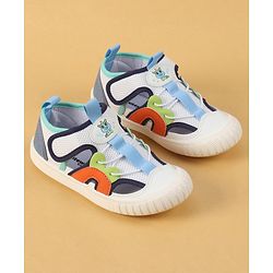 Cute Walk by Babyhug Velcro Closure Casual Shoes with Unicorn Pint - Blue