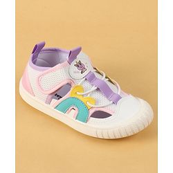 Cute Walk by Babyhug Velcro Closure Casual Shoes with Unicorn Pint - Blue