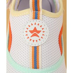 Cute Walk by Babyhug Velcro Closure Casual Shoes with Patch Detailing - White & Yellow
