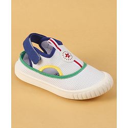 Cute Walk by Babyhug Velcro Closure Casual Shoes with Patch Detailing - White & Yellow