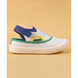 Cute Walk by Babyhug Velcro Closure Casual Shoes with Patch Detailing - White & Yellow