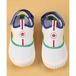 Cute Walk by Babyhug Velcro Closure Casual Shoes with Patch Detailing - White & Yellow