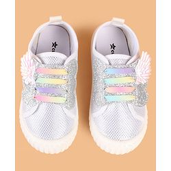 Cute Walk by Babyhug Slip On Casual Shoes with Glitter Print - White