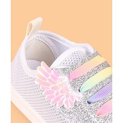 Cute Walk by Babyhug Slip On Casual Shoes with Glitter Print - White