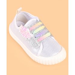 Cute Walk by Babyhug Slip On Casual Shoes with Glitter Print - White