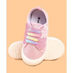 Cute Walk by Babyhug Slip On Casual Shoes with Glitter Print - White