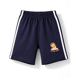 Babyhug Cotton Knit Half Sleeves T-Shirt & Shorts Night Suit with Lion Print - White