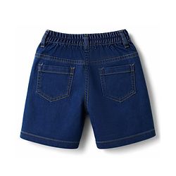 Babyhug Cotton Woven Half Sleeves Checked Shirt & Denim Shorts Set - Navy Blue