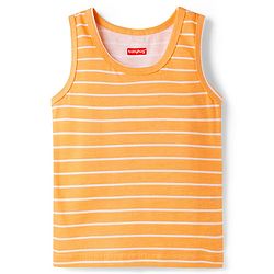 Babyhug 100% Cotton Knit Sleeveless Striped & Tractor Printed Vests Pack of 3 - Multicolor