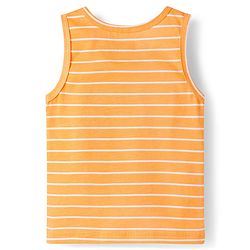 Babyhug 100% Cotton Knit Sleeveless Striped & Tractor Printed Vests Pack of 3 - Multicolor