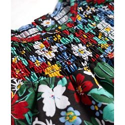 Babyhug Cotton Knit Top Half Sleeves All Over Print Picoting Detailing Multi Color 6-9 Months