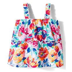 Babyhug Cotton Knit Sleeveless Top With Floral Print - Multicolor