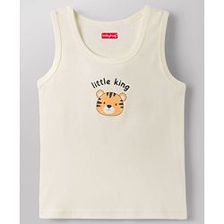 Babyhug 100% Cotton Knit Sleeveless Sando Vests with Tiger Print Pack of 3 - Multicolor