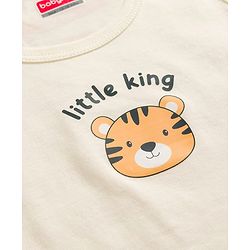 Babyhug 100% Cotton Knit Sleeveless Sando Vests with Tiger Print Pack of 3 - Multicolor