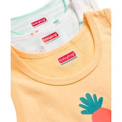 Babyhug 100% Cotton Knit Sleeveless Sando Vests with Fruit Print Pack of 3 - Multicolor