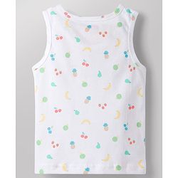 Babyhug 100% Cotton Knit Sleeveless Sando Vests with Fruit Print Pack of 3 - Multicolor